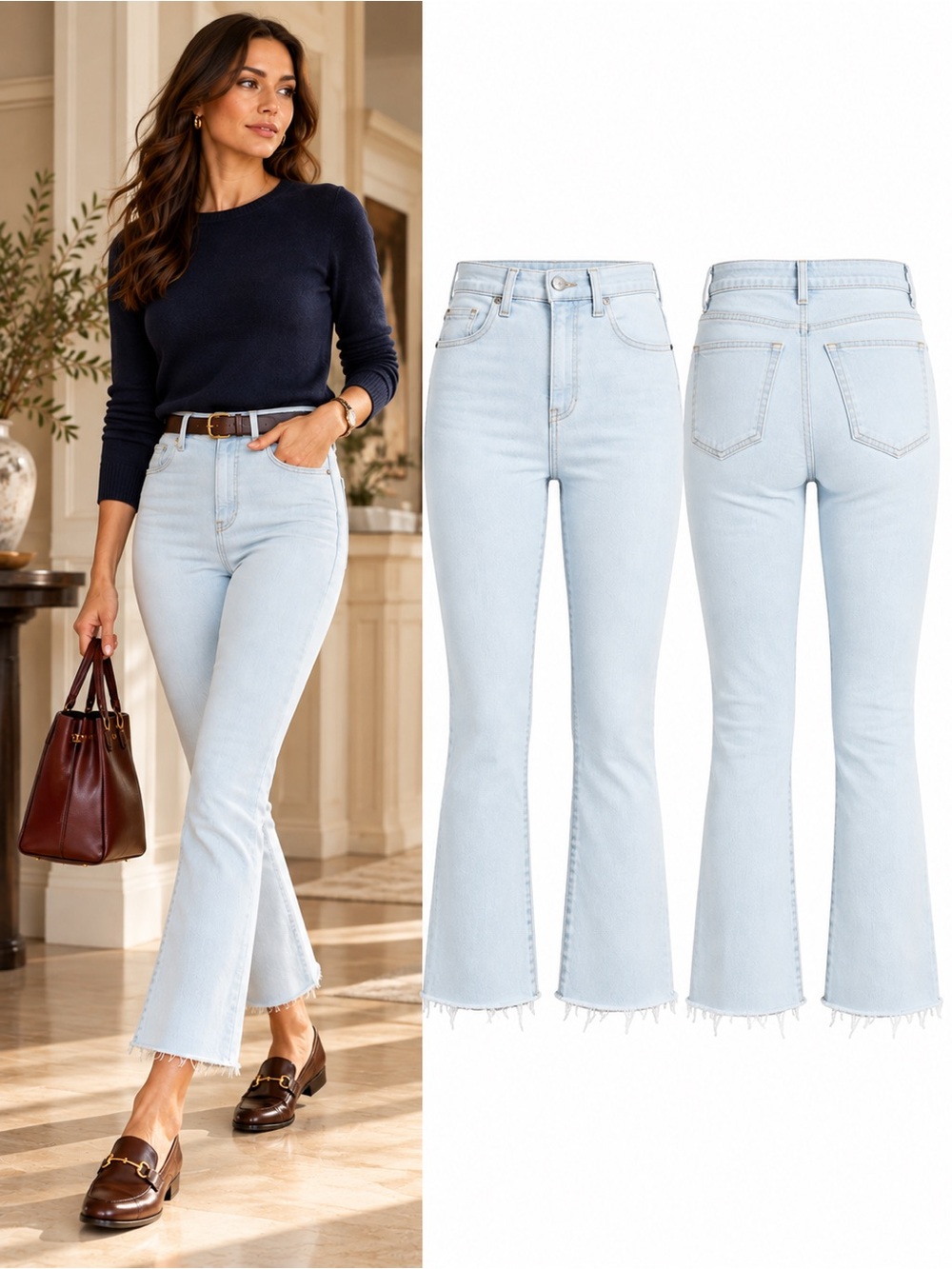 Veronica Beard Carly High Rise Kick Flare Crop Jeans Aspen Size 25